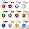 FaithHeart Birthstone Necklaces, Sterling Silver Women Pendant Necklace Heart Jewelry,