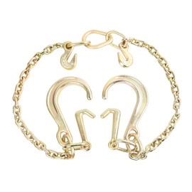 Tow Chains with Hooks, higehio 5/16" × 24" Tow Chain w/8" and 4" J Hook Wall, G70 V Chain Bridle for Flatbed Truck, Trailer Towing.