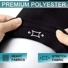 Boat Fender Covers 10"x26" Boat Bumper Fender Covers Marine Sleeves for Twin Eye & Center Rope Tube Style Fenders, Black, 4-Pack, Polyester (Boat Fender Not Included)