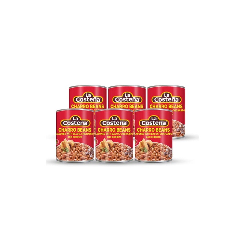 La Costeña Charro Beans - Ready-to-Eat Canned Pinto Beans with