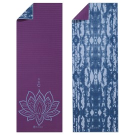Gaiam Yoga Mat Premium Print Reversible Extra Thick Non Slip Exercise & Fitness Mat for All Types of Yoga, Pilates & Floor Workouts, Purple Lotus, 68"L x 24"W x 6mm Thick