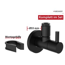 KIRCHHOFF Design Universal Angle Valve with Quick Release Angle Control Valve for Cold and Hot Water Pipes, 98166120, Black