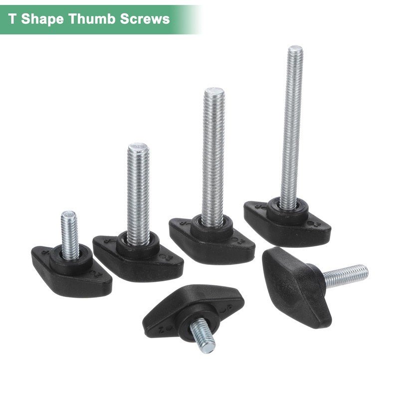 M METERXITY 4-Pack Thumb Screws, M6x60mm Tee Wing Knobs, Plastic
