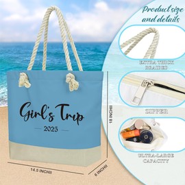 Fokongna Girls Trip Tote Bag, Beach Bag For Women, Blue, For Women Best Friend Travel Birthday Gifts, Waterproof Aloha Bags Travel Parties Vacation Shopping Essentials