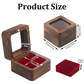 Ring Box Wedding Ring Box Wooden Ring Box Proposal Wedding Ring Box Wooden Mini Engagement Ring Box with Double Slot for Marriage Proposal, Engagement, Wedding and Daily Storage