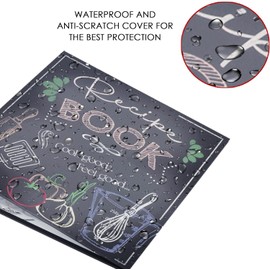 Recipe Binder With Plastic Sleeves, Recipe Book To Write In your Own Recipes, 3 Ring Blank Recipe Book, Recipe Book Binder, 11.4’’x11.8’’ - 60 Pages And 50 Clear Sheet Protectors, and 12 Divider Tabs