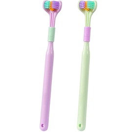 Cepillo de dientes de tres lados con pelo, cepillo de dientes ultrafino de 3 lados sensorial para autismo para adultos y niños con autismo y necesidades especiales