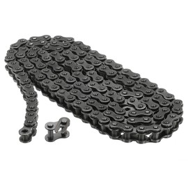 QUARKZMAN #35/06C-1 Roller Chain 3 Feet 3/8 Inch Pitch Carbon Steel Roller Chains with Free Connector for Bikes, Go Karts, 128 Links
