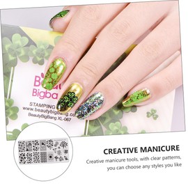 Healeved Metal Manicure Stencil St. Patrick's Day Theme Nail Stamping Plates for Women Girls Ladies