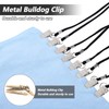 Xelsluthe 6PCS Black Adjustable Napkin Clip with Neck Chains, Dental