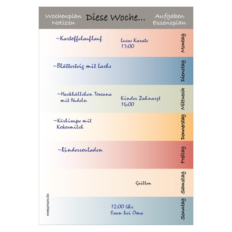 PRICARO A6 Colours Weekly Planner (Pack of 5)