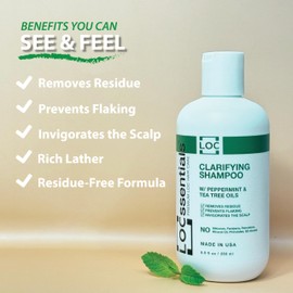 LOCssentials Clarifying Shampoo for Locs – Professional Loc Shampoo for Dreads, Twists, Braids, Interlocks, Microlocs, Dreadlocks, Faux Locs Crochet Hair – with Peppermint and Tea Tree Oils