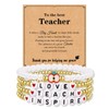 Teacher Appreciation Bracelets Gifts 4PCS Stackable Beaded Bracelets Teacher Bracelets
