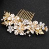 Yovic Crystal Bride Wedding Hair Comb Gold Bridal Headpieces Rhinestone