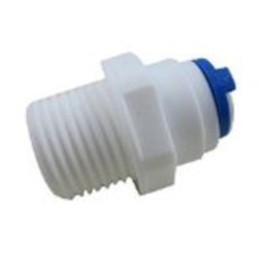 Realgoal 1/4" Push Fit Tube x1/4" Thread Male Quick Connect Tube Push Fittings for RO Water Reverse Osmosis Filter Pure System(Pack of 5)