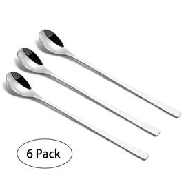 IMEEA Long Spoon, Bar Spoon, 18-8 Stainless Steel, Parfait Spoon, 9.1 inches (23 cm), Silver, 6 Pieces, Commercial Use