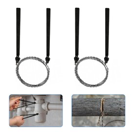 2 Pcs Wire Saw, Stainless Steel Cable Saw, Metal Serrated Rope Saw, 60cm/23.6 Inch Mini Hand Pocket String Wire Rope Saw, Emergency Chainsaw for Outdoors Survival Camping Tree Branch Wood Cutting