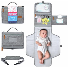 Portable Changing Pad with Shoulder Strap - Detachable Travel Changing Pad - Baby Shower Gifts - Fully Padded & Lightweight - Baby Boy Gifts - Diaper Changing Pad - Changing Mat 27"x22"
