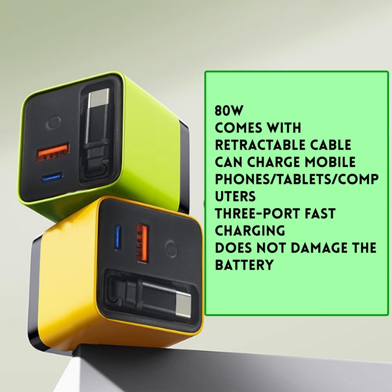 3 in 1 Gan Charger,Scalable 80w Max Fast Charger Module