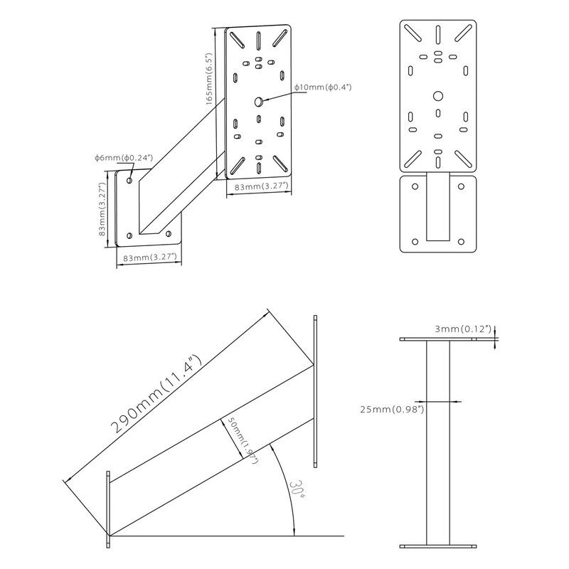 Gudwells Universal Outdoor Keypad Mounting Pedestal GooseNeck Post for Mighty