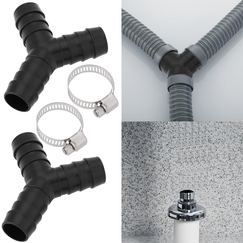 SG Store 2 Sets Drain Hose Y Piece Connectors 16