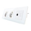CNBINGO Glass Schuko Socket, Flush-Mounted, with Combination for CAT6 Network