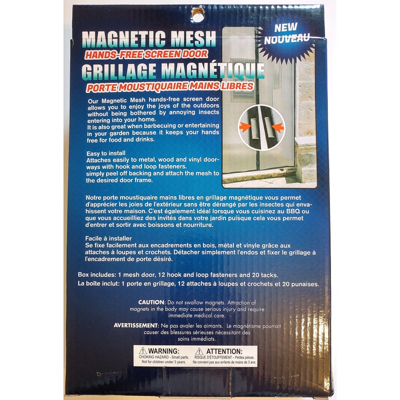 Magnetic Mesh Hands Free Screen Door with 18 Powerfull Magnets