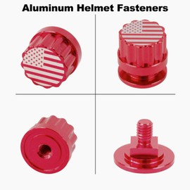 Red Welding Hood Pipeliner Helmet Fasteners, 1Pair Aluminum USA Flag Pattern Helmet Pipeliner Headgear Replacement Parts Accessories Screws Flip Hood, Anti-rust, Non-slip