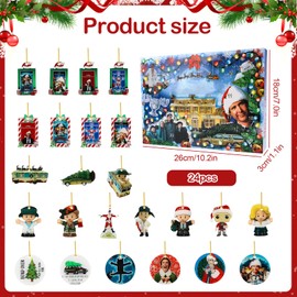 Christmas Vacation Advent Calendar 2024, Christmas Holiday Advent Calendar Children 24-Day Christmas Holiday Countdown Calendar 2D Acrylic Figures Pendant Advent Calendar Toy