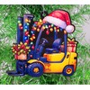 Generic Forklift Santa Christmas Themed Ornament