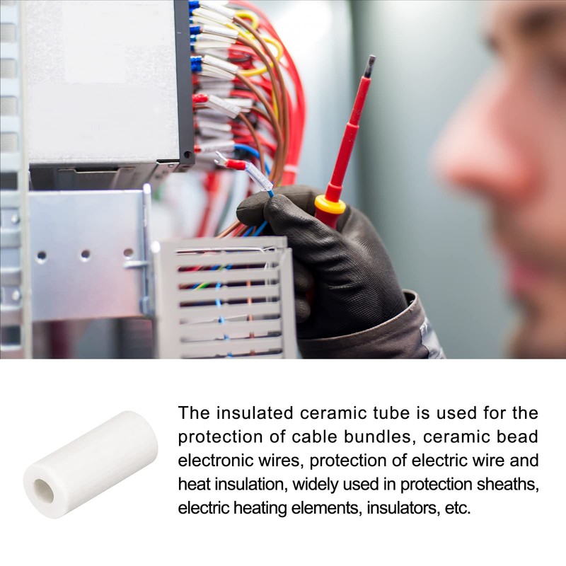 Rebower Ceramic Tube Wiring Insulated Ceramic Tubing [for Cable Bundle