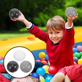 STOBAZA Ball Pit Balls 100Pcs Black White Grey Ocean Ball for Babies Toddler Crush Proof Soft Plastic Balls Birthday Party Events Pool