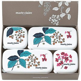 Tamahashi Marie Claire Sealing Containers, Multicolor, Rectangular Shape, 9.8 fl oz (290 ml), Square Shape, 2 Each, 4.6 fl oz (130 ml) Capacity