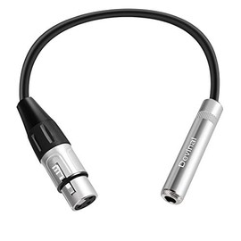 Devinal XLR Female to 1/4" Female calbe, 3 Pin Female to 6.35mm Socket Audio Cord, XLR Jack to TS/TRS Quarter inch Adapter Connector Converter Metal Construction