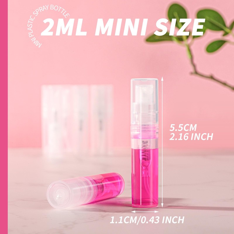 Fandamei Mini Spray Bottle, 10 Pack 2ml Mini Plastic Spray