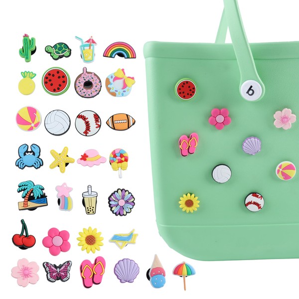 30Pcs Small Charms for Bogg Bag, Insert Cute Summer Style