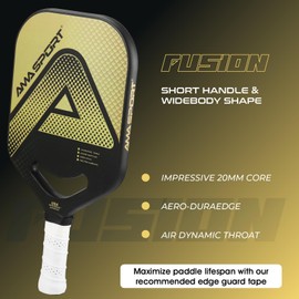 AMA Sport Fusion Carbon Pickleball Paddle - 20mm Thick Core for Ultimate Spin and Control - Textured Surface - Widebody Design for Power and Precision