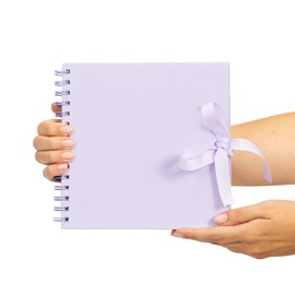 Scrapbook Photo Album Spiral Bound for Wedding Couple Travel Memory Book with 40 Pages - 8 x 8" (Lilac)