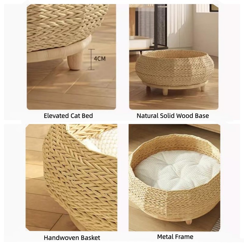 SHENGOCASE Extra Large Handwoven Paper Rope Wicker Rattan Pet Cat