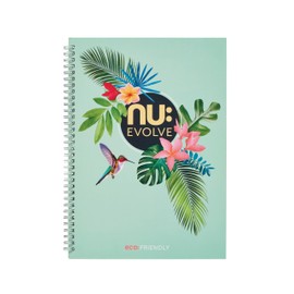 nu: Notebooks | Evolve Tropical Range | Recycled A4 Notebook | Green | 120 Pages | 80 GSM