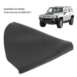 Shifter Boot Cover, PU Leather Car Shift Cover Soft Car Auto Shifter Boot Cover Gear Shift Knob Boot Fit for Hummer H3 2005‑2011 (Black line)