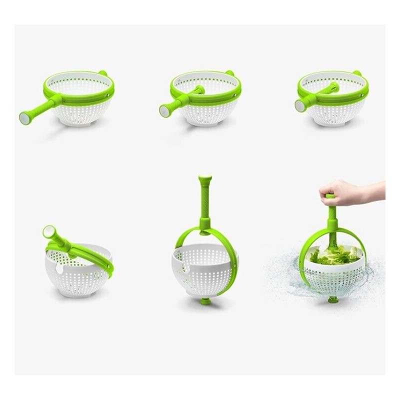 Kitchen Drainage Basket Colander Salad Spinner Colander Folding Handle