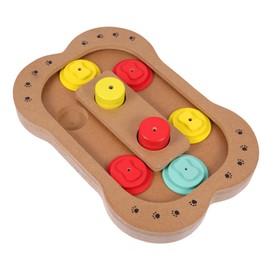 Sosoport Shape Dog Slow Feeder Pet Feeder Wooden Material Dog Toy Educational for Puppies Digestion Aid