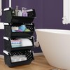 Wekioger 4 Pack Plastic Stackable Storage Baskets, Large Stacking Organizer