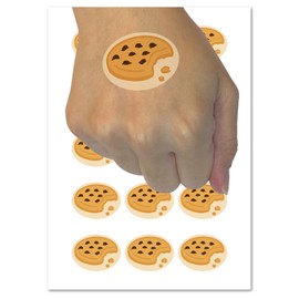 Chocolate Chip Cookie with Crumbs Temporary Tattoo Water Resistant Fake Body Art Set Collection - 15 2" Tattoos (1 Sheet)