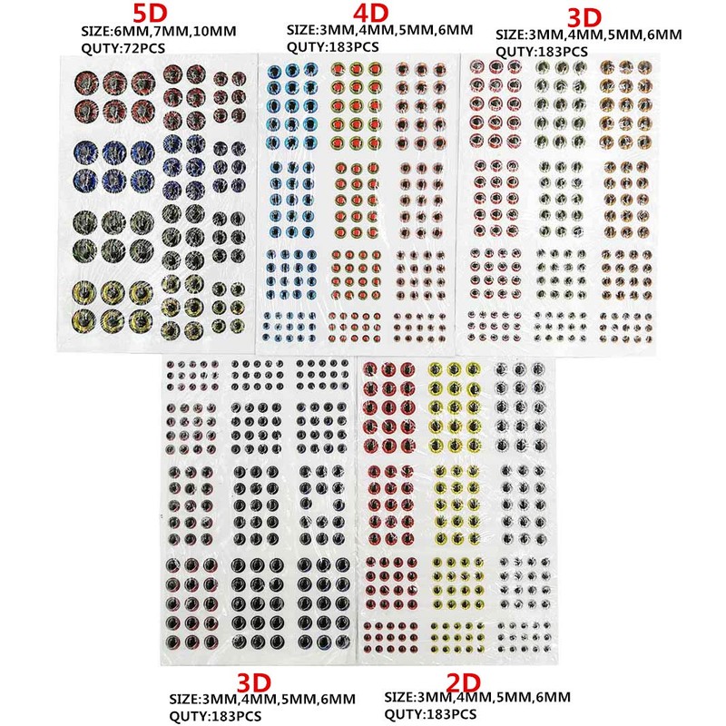Fishing Lure Eyes,804Pcs Lifelike Realistic Artificial Holographic Fake Eyes Fishing