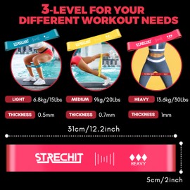 Resistance Bands Set of 3 for Men & Women with Different Resistance Levels for Shaping Legs & Glutes - Exercise Band for Gym, Yoga, Home Exercise, Workout with Carrying Bag & Posture Guide.