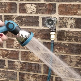 Danco Outdoor Faucet Water Spigot Handle | Hose Bibb Round Wheel Handle Replacement | Includes Screws | Metal (10006), Silver/Pewter,1.25"L x 3.75"W