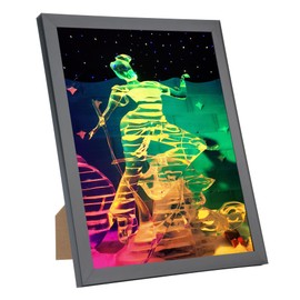 Medog Black 8.5x11 Picture Frame, 6x8 Inch Adjustable Plastic Cover, 1 Pack, Rectangular Picture Frame for Wall Mounting and Tabletop