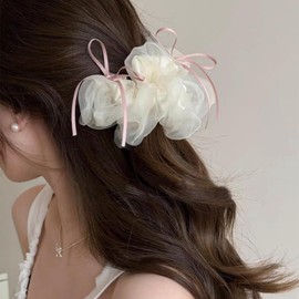 MISS MUMU Hair Rubber Gentle on Hair, Hair Ornament, Hair Elastic, Ribbon, Non-marking High Elasticity, Fashionable, Adults, Women, Small Face, Cute, School Entrance Ceremony, Graduation Ceremony